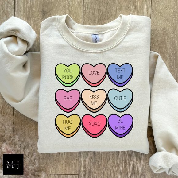 Conversation Hearts Valentine's Day Crewneck - Picture 1 of 1